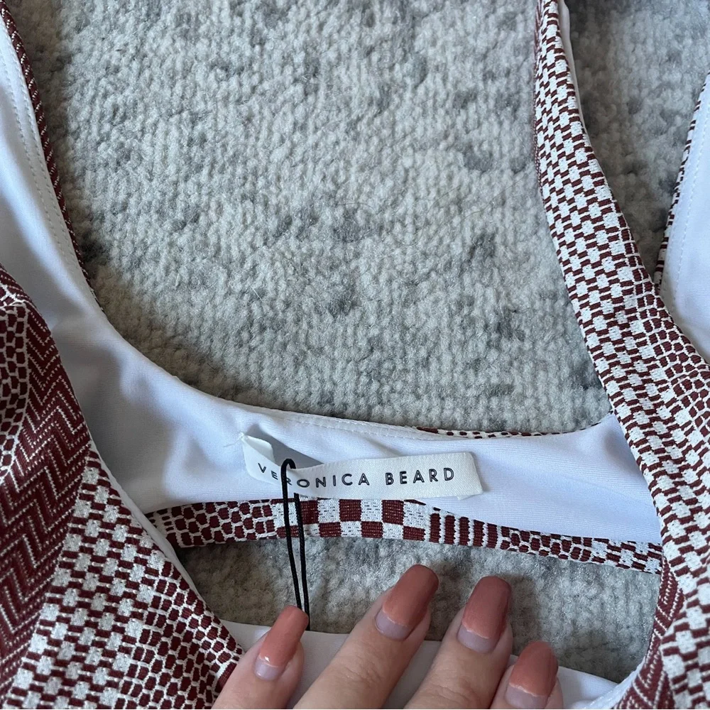 NEW Veronica Beard Celeste ruched printed bikini top